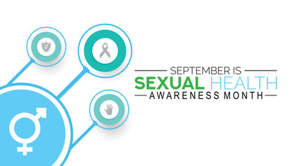 Vector illustration on the theme of Sexual Health awareness month vector banner, poster, card, background design. Observed on September each year.