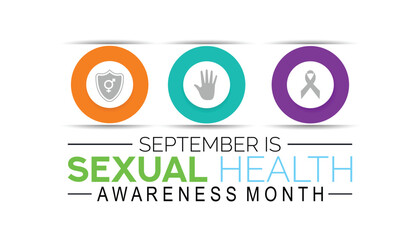 Vector illustration on the theme of Sexual Health awareness month vector banner, poster, card, background design. Observed on September each year.