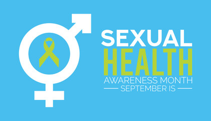 Obraz premium Vector illustration on the theme of Sexual Health awareness month vector banner, poster, card, background design. Observed on September each year.
