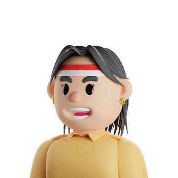 VETERAN FEMALE INDONESIAN INDEPENDENCE DAY 3D RENDER