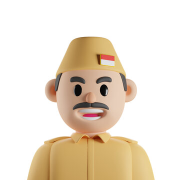 VETERAN INDONESIAN INDEPENDENCE DAY 3D RENDER