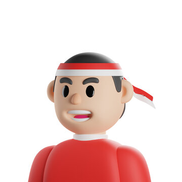 INDONESIAN BOY INDEPENDENCE DAY 3D RENDER