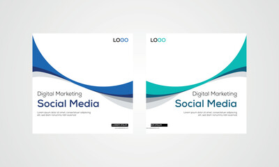 digital business marketing banner for social media post vector, post template social media banner