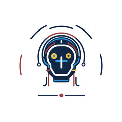 Fototapeta premium Artificial intelligence, machine learning, cloud computing logo concept