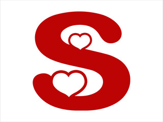 Heart Alphabet Letter S Illustration