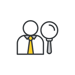 Auditor icon design with white background stock illustration