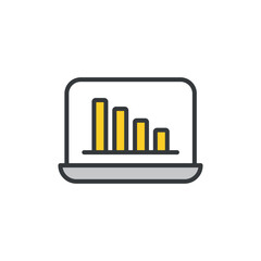 Data Analysis icon design with white background stock illustration