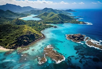 Foto op Plexiglas Aerial View Over The Ocean Seychelles © Yzid ART