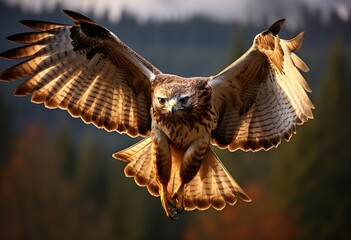 Red-tailed Hawk in Flight British Columbia Canada