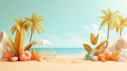 Fototapeta na wymiar travel and holiday, summer card, social media banner