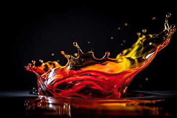 Oil Liquid Splashing, colorful background