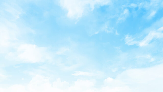 Summer blue sky cloud gradient light white background. Beauty clear cloudy in sunshine calm bright winter air background. Gloomy vivid cyan landscape in environment day horizon skyline view. Vectot.