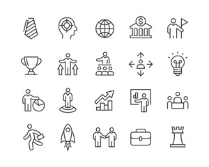 Business Concept - Line Icons - Editable Stroke