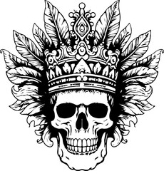 Skull with Crown SVG, Skull SVG, Crown SVG, Halloween svg, Sugar Skull svg, Melting Skull svg, Ancient svg, Scary svg, Spooky svg