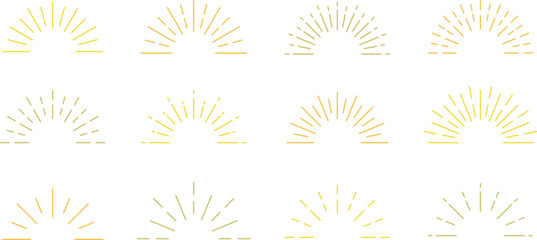 金色の半円サンバーストセット