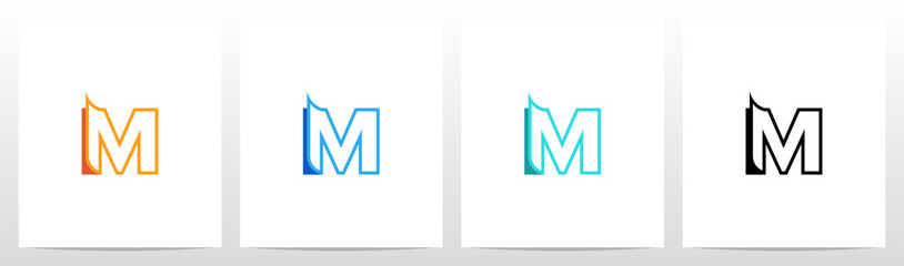  Peeled Sheet Letter Logo Design M