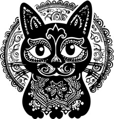 Cat Mandala SVG, cat silhouette svg, cat svg, cat face svg, cat mom svg, peeking cat svg, cat quotes svg, black cat svg