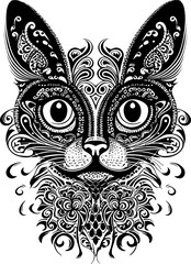 Cat Mandala SVG, cat silhouette svg, cat svg, cat face svg, cat mom svg, peeking cat svg, cat quotes svg, black cat svg