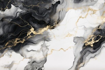 Black gold white marble texture background