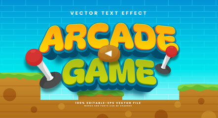 Arcade game cartoon editable vector text effect, for game asset needs.