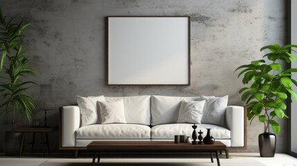 White sofa Mockup created with Generative AI Technology, ai, generative