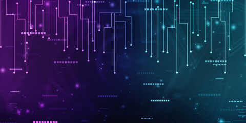 Abstract futuristic circuit board Illustration, Circuit board with various technology elements. Circuit board pattern for digital abstract technology background