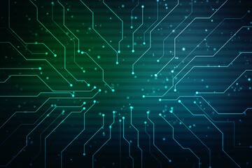 Abstract futuristic circuit board Illustration, Circuit board with various technology elements. Circuit board pattern for digital abstract technology background