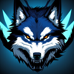 Blue wolf esport team gaming logo 