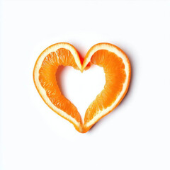 Fototapeta premium Orange Embrace: The Fruity Heart, Generative AI