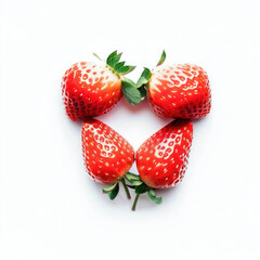 Berry Sweet Love: Heart-Shaped Strawberries, Generative AI