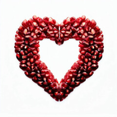 Obraz premium Pomegranate Passion: Heart-Shaped Seeds, Generative AI