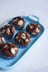 chocolate muffin with nuts