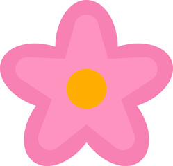 pink flower icon with five petals