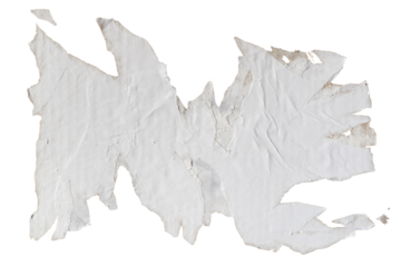 White poster paper was glued and peeled off the wall