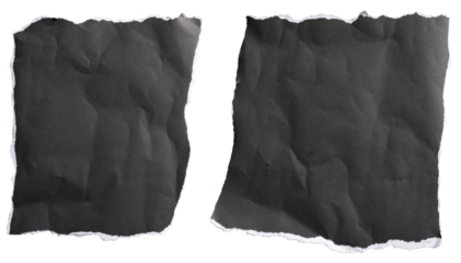 Black paper torn into two pieces