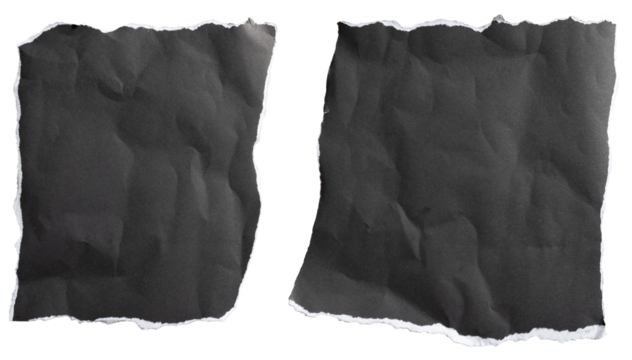 Black paper torn into two pieces