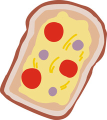 Sliced bread icon topping with fruit