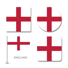 england flag set design illustration template file format png transparent, national flag set design template illustration vector design with shadow