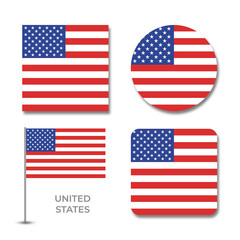 united states flag set design illustration template file format png transparent, national flag set design template illustration vector design with shadow