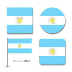 argentina flag set design illustration template file format png transparent, national flag set design template illustration vector design with shadow