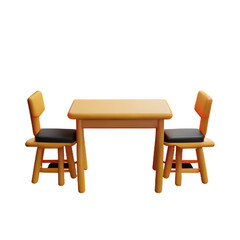 Modern table and chair isolate 