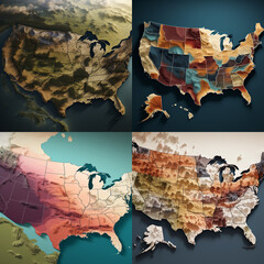 4 Different Types of U.S Map 