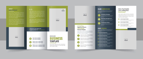 Corporate business trifold brochure template. Modern, Creative and Professional tri fold brochure vector design