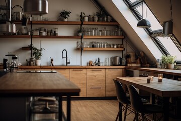 Kitchen Interior inspired by Japanese and Scandinavian design