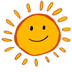 Icon happy smiling sun cartoon