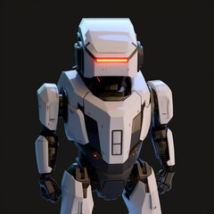 Isolated Mini Droid Robot Character Robotic Assistance Technology Artificial Intelligence 3D Bot Machine 