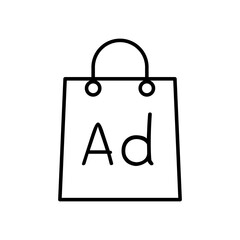Advertising on bag icon