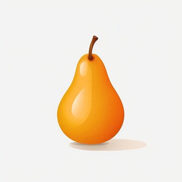Pear on a clear background. Minimalist simple illustration. Generative AI.