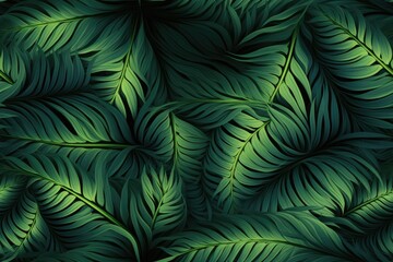 Naklejka na ściany i meble Fern Ferns Lush Green Seamless Texture Pattern Tiled Repeatable Tessellation Background Image