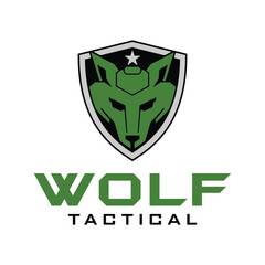 wolf logo. Wolf tactical military logo design - obrazy, fototapety, plakaty
